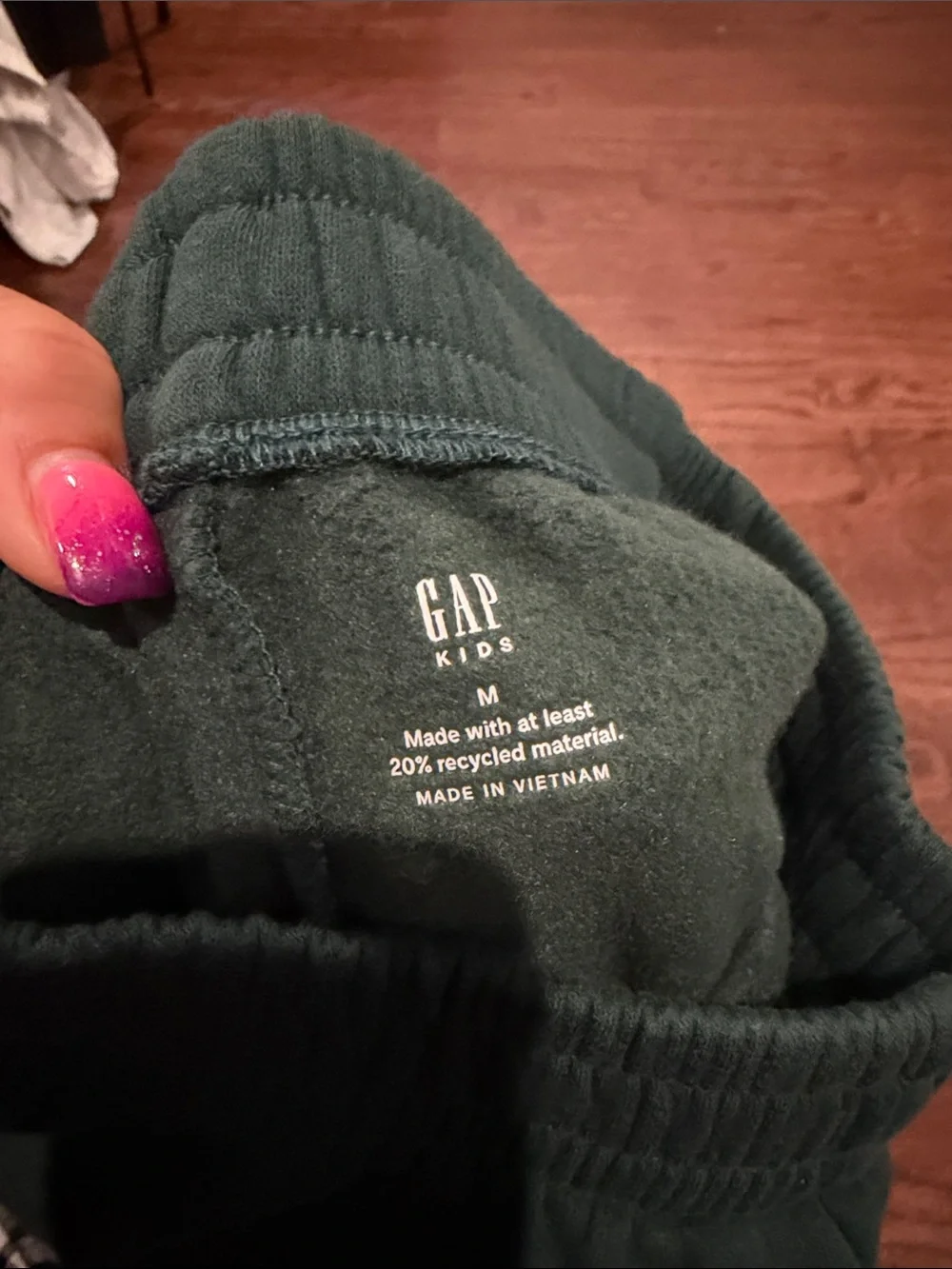 GAP Kids Forest Green Fleece Joggers never worn